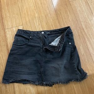 Black denim skirt